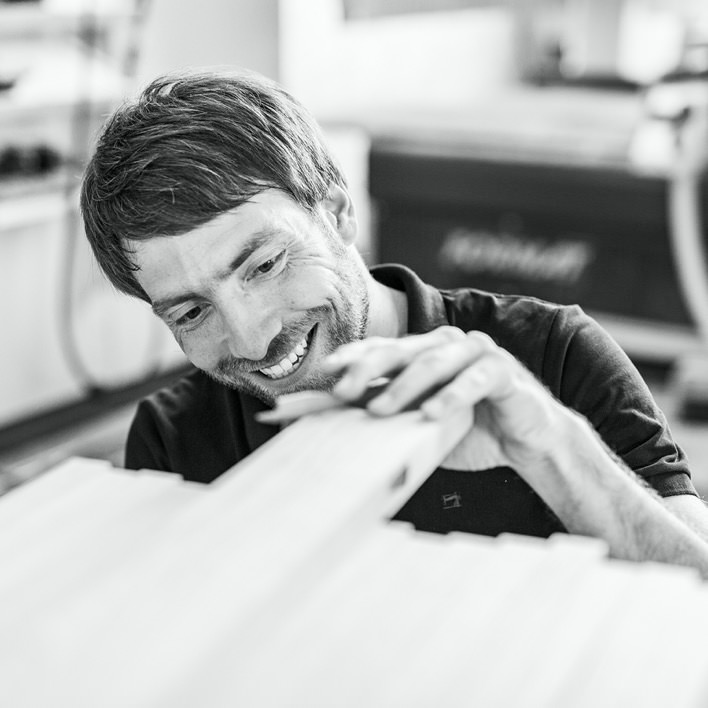 Mathias in the workshop